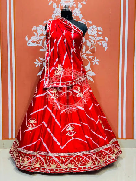 CHINON GOTA PATTI DOUBLE SHADE LEHENGA Maroon / Free Size