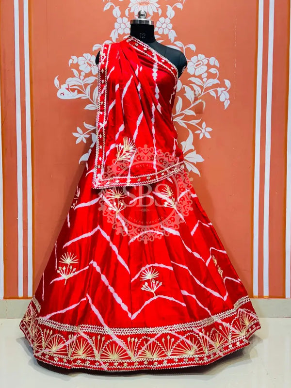 CHINON GOTA PATTI DOUBLE SHADE LEHENGA Maroon / Free Size