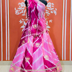 CHINON GOTA PATTI DOUBLE SHADE LEHENGA Pink / Free Size