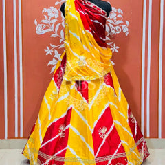 CHINON GOTA PATTI DOUBLE SHADE LEHENGA Yellow / Free Size