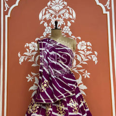 CHINON GOTA PATTI HANDWORK LEHERIYA LEHENGA