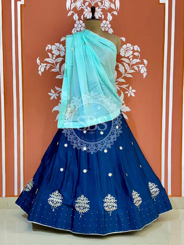 CHINON GOTA PATTI LEHENGA Blue / Free Size