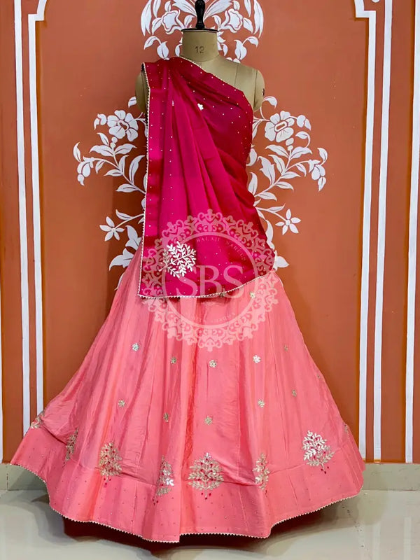 CHINON GOTA PATTI LEHENGA Pink / Free Size