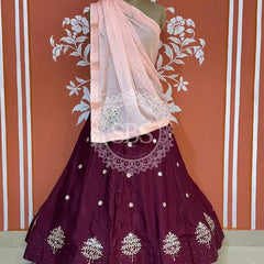 CHINON GOTA PATTI LEHENGA Purple / Free Size