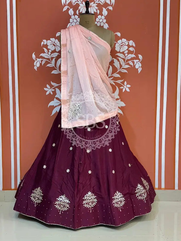 CHINON GOTA PATTI LEHENGA Purple / Free Size