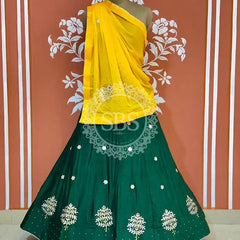 CHINON GOTA PATTI LEHENGA Yellow & Green / Free Size