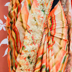 CHINON GOTA PATTI LEHERIYA SAREE