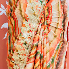 CHINON GOTA PATTI LEHERIYA SAREE