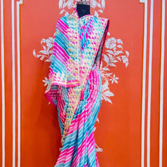 CHINON GOTA PATTI LEHERIYA SAREE
