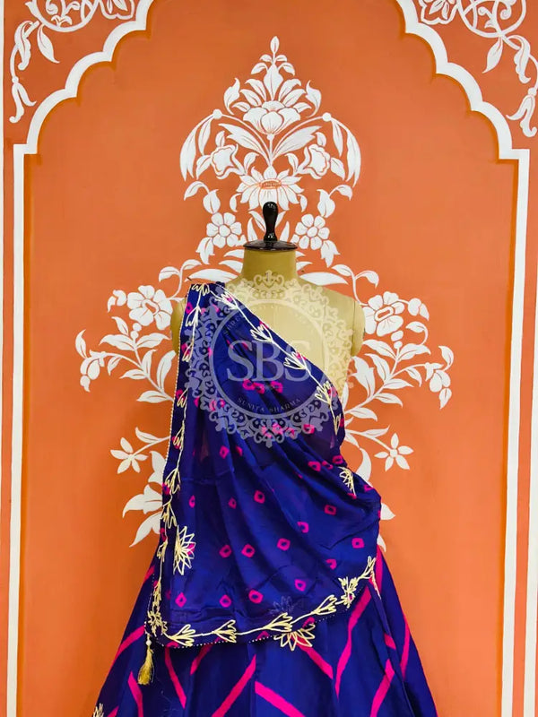 CHINON GOTA WORK LEHERIYA LEHENGA