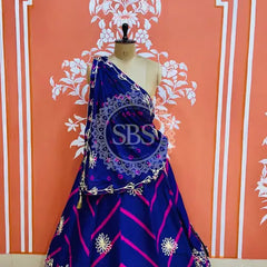 CHINON GOTA WORK LEHERIYA LEHENGA