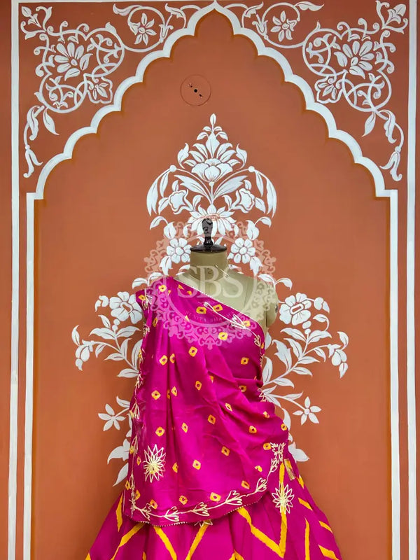 CHINON GOTA WORK LEHERIYA LEHENGA