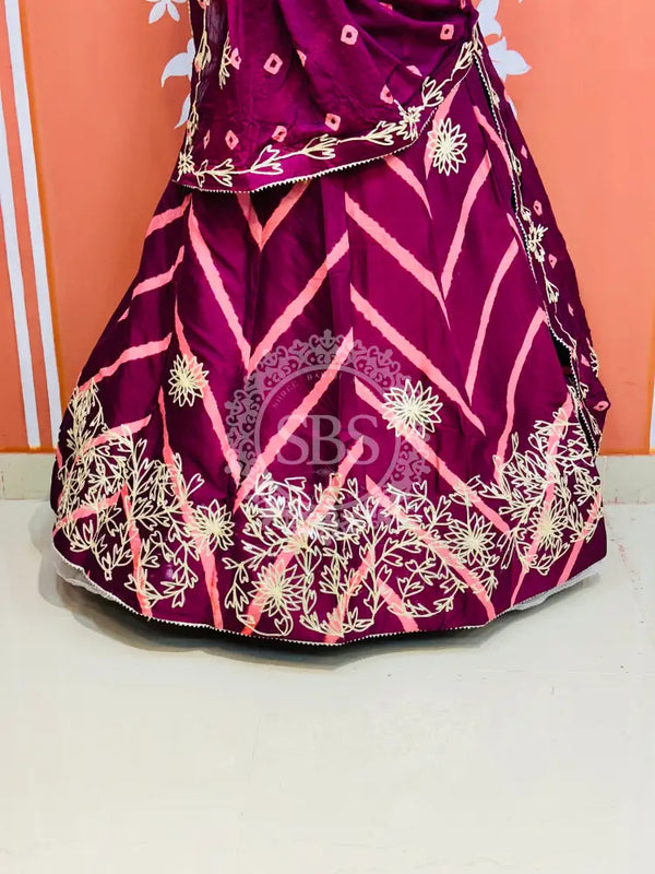 CHINON GOTA WORK LEHERIYA LEHENGA