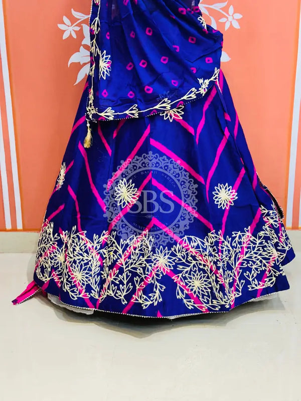 CHINON GOTA WORK LEHERIYA LEHENGA