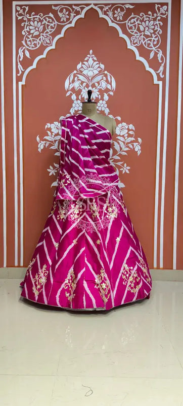 CHINON GOTA WORK LEHERIYA LEHENGA