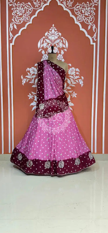 CHINON HANDWORK BHANDEJ LEHENGA