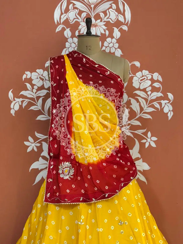 CHINON HANDWORK BHANDEJ LEHENGA