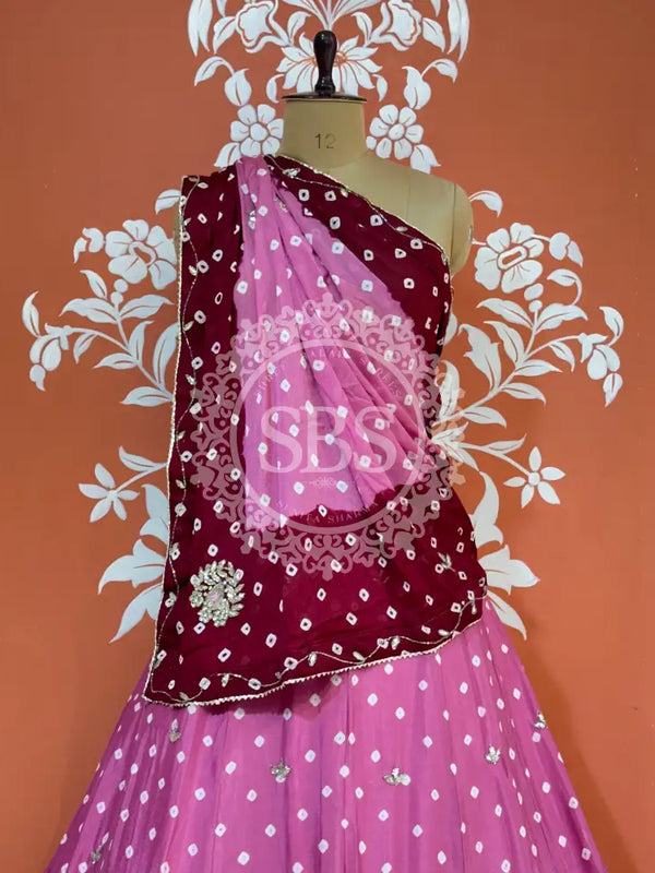 CHINON HANDWORK BHANDEJ LEHENGA