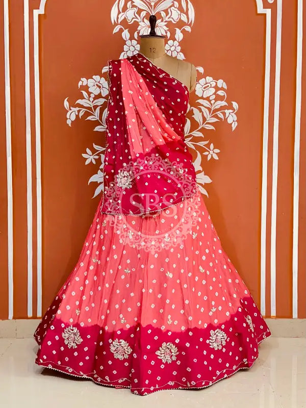 CHINON HANDWORK BHANDEJ LEHENGA