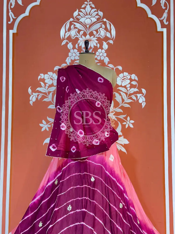 CHINON HANDWORK BHANDEJ LEHENGA