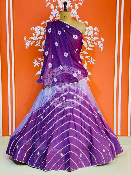 CHINON HANDWORK BHANDEJ LEHENGA Wine / Free Size