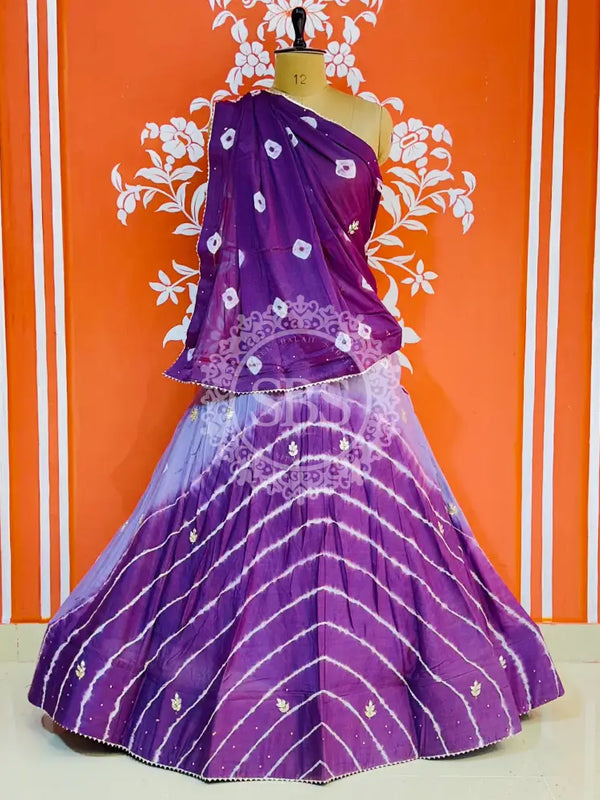 CHINON HANDWORK BHANDEJ LEHENGA Wine / Free Size