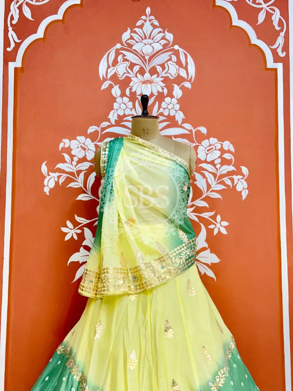 CHINON HANDWORK KACHI PATTI LEHENGA