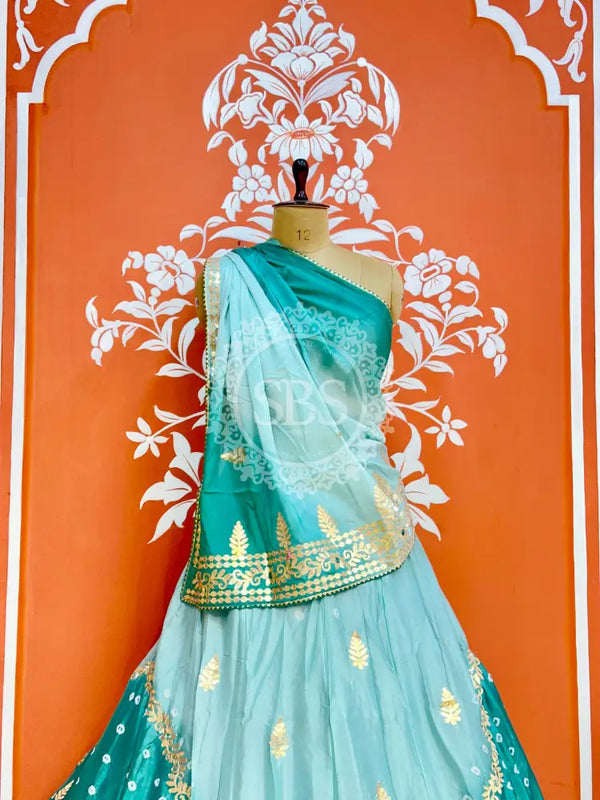 CHINON HANDWORK KACHI PATTI LEHENGA