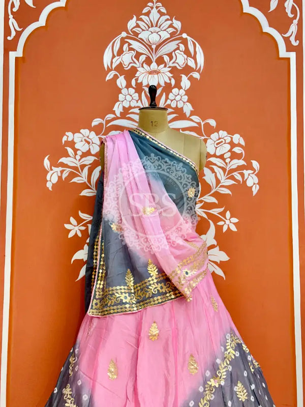 CHINON HANDWORK KACHI PATTI LEHENGA