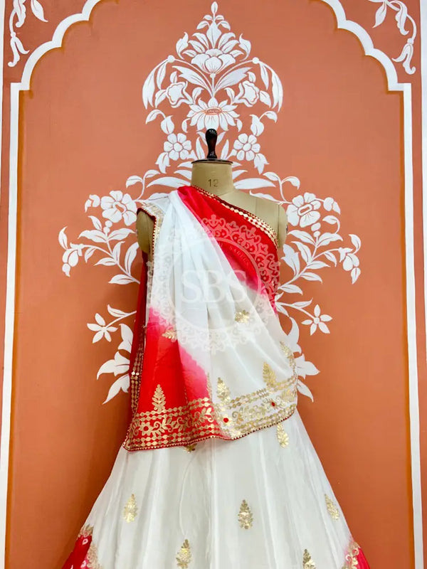 CHINON HANDWORK KACHI PATTI LEHENGA