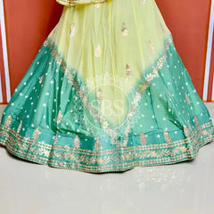 CHINON HANDWORK KACHI PATTI LEHENGA