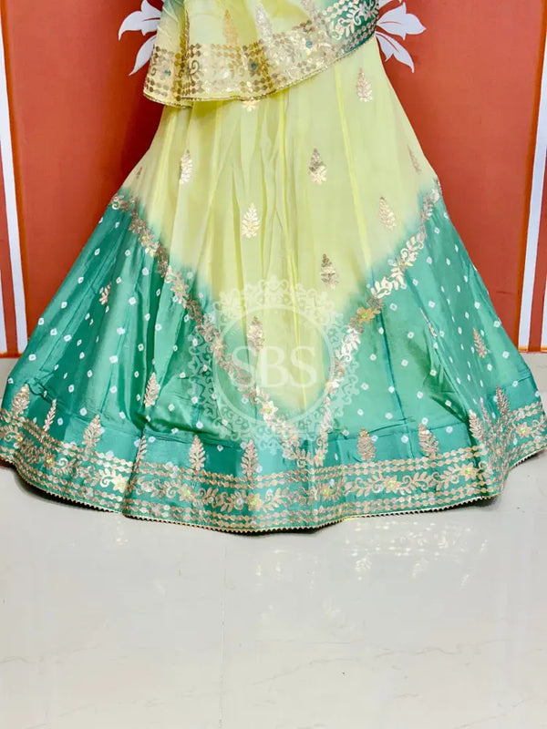 CHINON HANDWORK KACHI PATTI LEHENGA