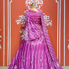 CHINON HANDWORK LEHERIYA LEHENGA