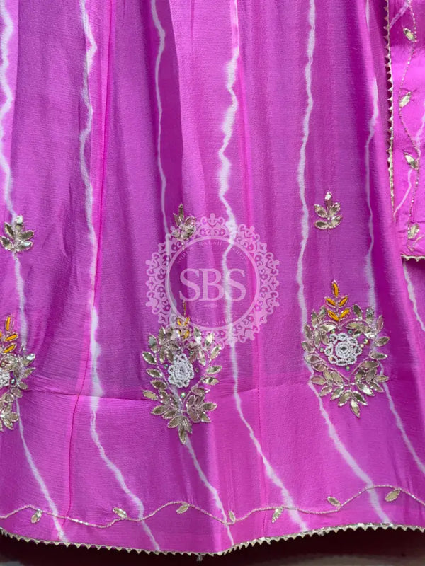 CHINON HANDWORK LEHERIYA LEHENGA