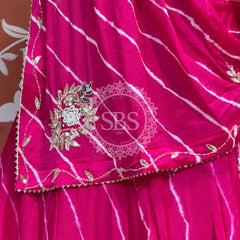 CHINON HANDWORK LEHERIYA LEHENGA