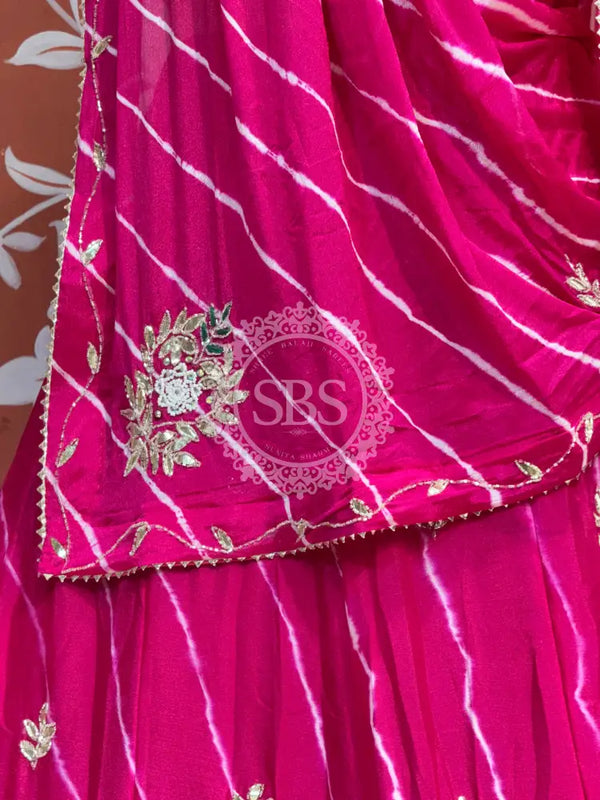 CHINON HANDWORK LEHERIYA LEHENGA
