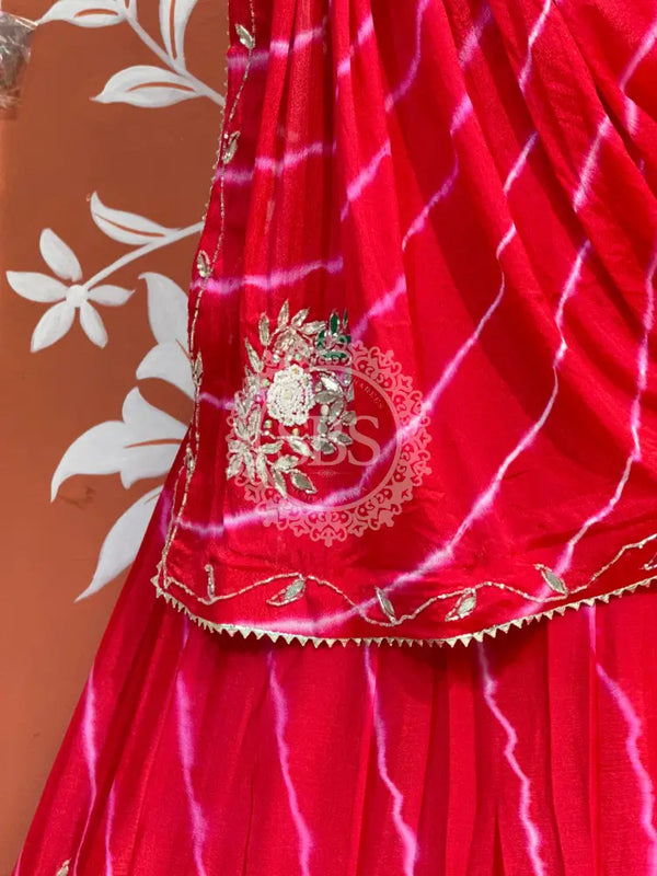 CHINON HANDWORK LEHERIYA LEHENGA