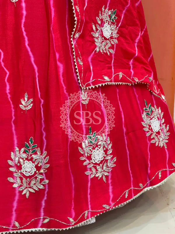 CHINON HANDWORK LEHERIYA LEHENGA
