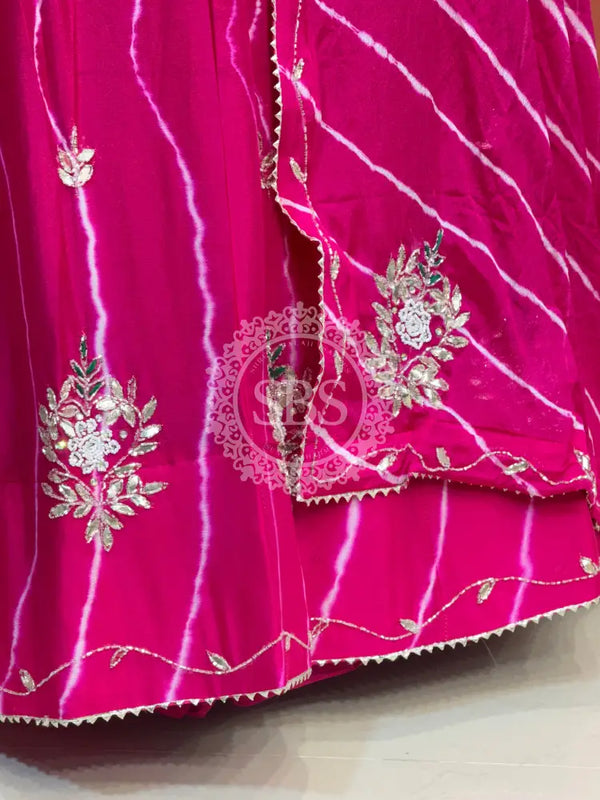 CHINON HANDWORK LEHERIYA LEHENGA