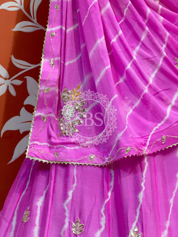 CHINON HANDWORK LEHERIYA LEHENGA