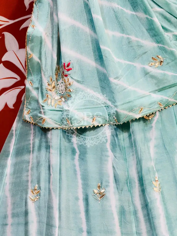 CHINON HANDWORK LEHERIYA LEHENGA