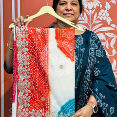 CHINON MANDALA BIG BOOTA SAREE Red