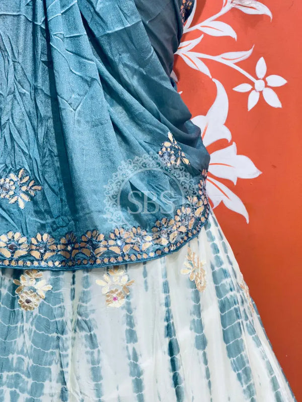 CHINON SHIBORI HANDWORK GOTA PATTI LEHENGA