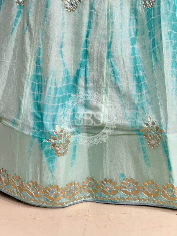 CHINON SHIBORI HANDWORK GOTA PATTI LEHENGA