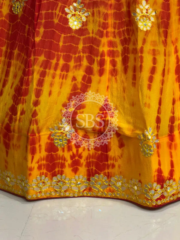 CHINON SHIBORI HANDWORK GOTA PATTI LEHENGA