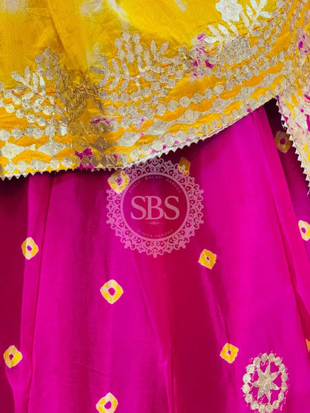 CHINON SHIBORI HANDWORK GOTA PATTI LEHENGA