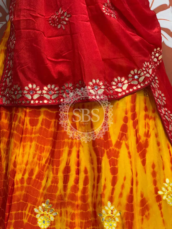 CHINON SHIBORI HANDWORK GOTA PATTI LEHENGA