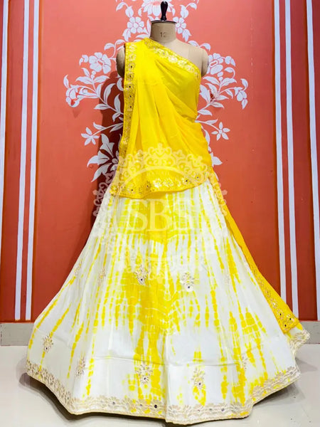 CHINON SHIBORI HANDWORK GOTA PATTI LEHENGA