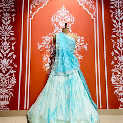 CHINON SHIBORI HANDWORK GOTA PATTI LEHENGA
