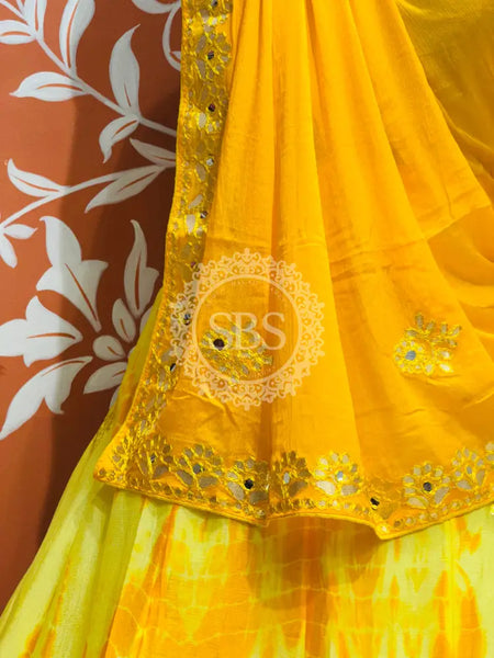 CHINON SHIBORI HANDWORK GOTA PATTI LEHENGA